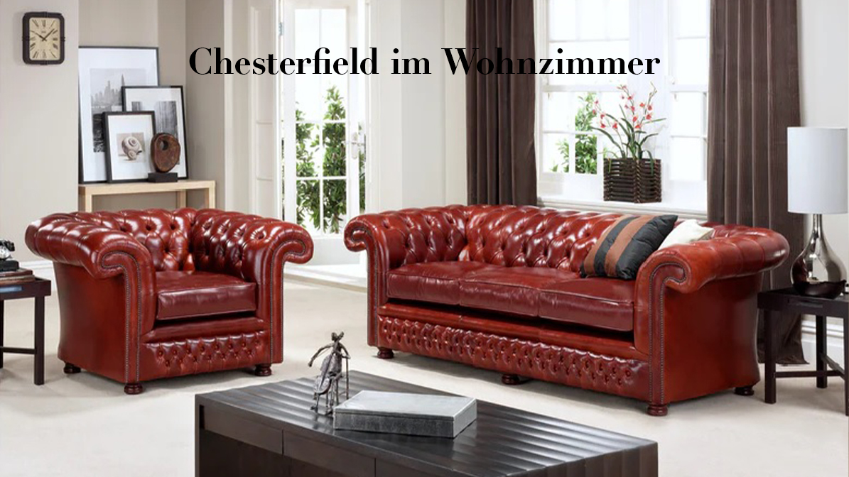 Chesterfield Sofa im Wohnzimmer