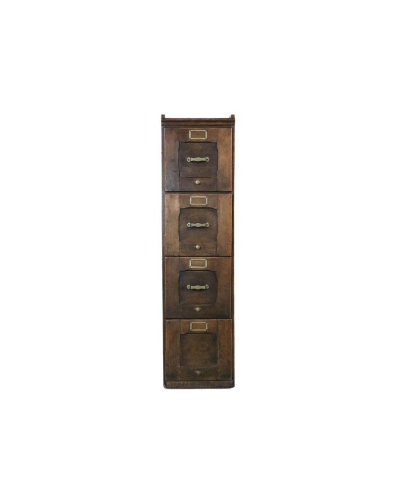 Original englischer Registerschrank aus massivem Mahagoni