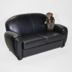 vintage Art Déco Ledersofa